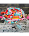 Bracelet surfeur, Bracelet coloré, perles Heishi, bracelet jaune, bijoux collection été 2020 , bracelet collection été 2020