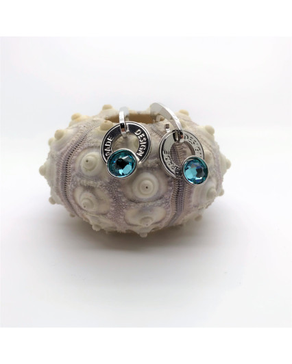boucles d'oreilles créoles hublot - rhodié