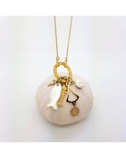 Necklace with charms - gold plated