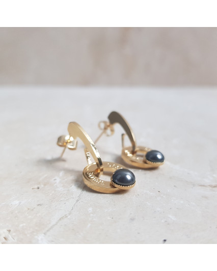 Creole earrings - gold -...