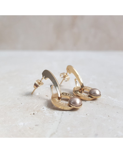 Creole earrings - gold -...