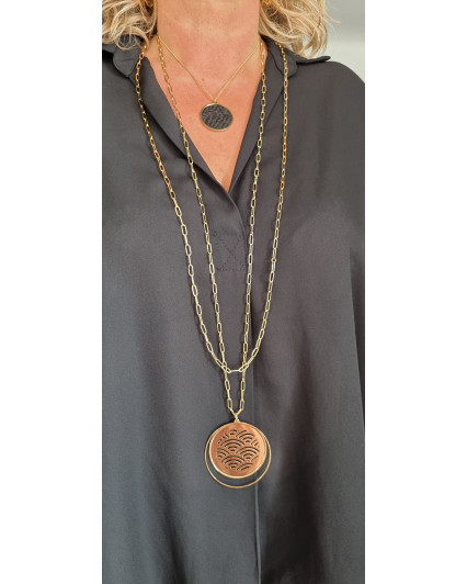 Serpentine necklace - gold plated