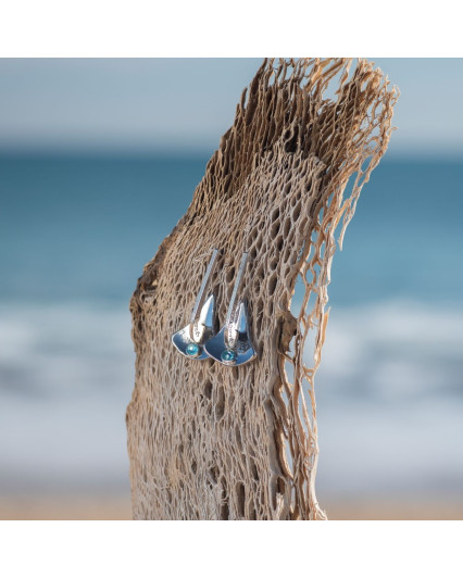 boucles d'oreilles ancre - rhodié