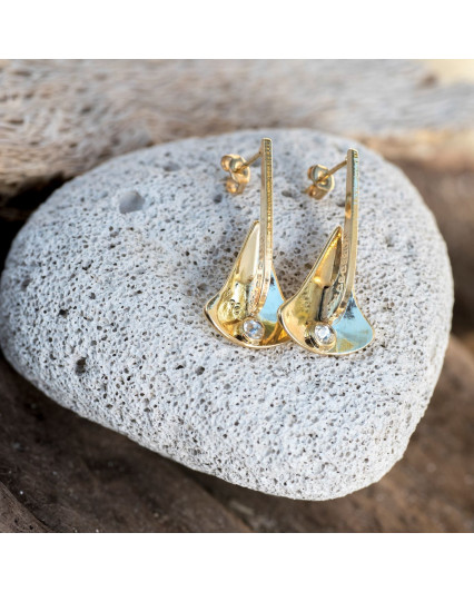 boucles d'oreilles ancre - doré