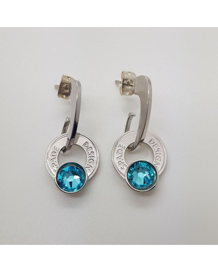 boucles d'oreilles créoles hublot - rhodié