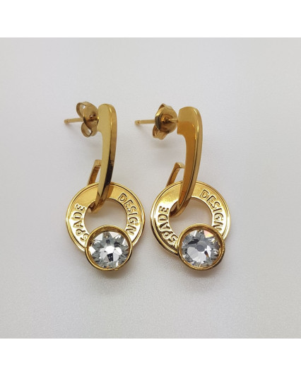 boucles d'oreilles créoles hublot - doré