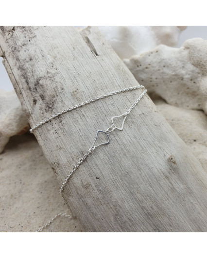 Silver plated baby anchor chain necklace