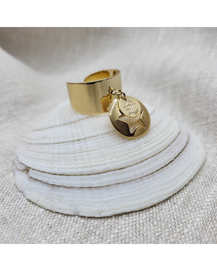 copy of Spade signet ring - gold - Swarovski white pearl