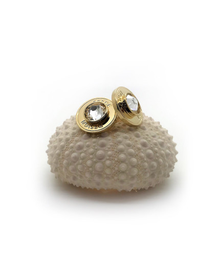 Gold-plated clip on "Marine porthole" earings