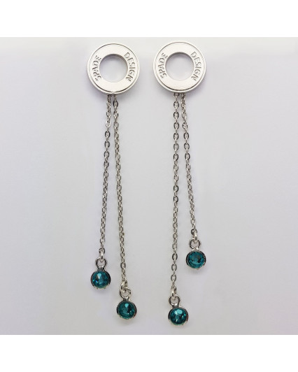 boucles d'oreilles longues - rhodié