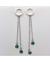 boucles d'oreilles longues - rhodié