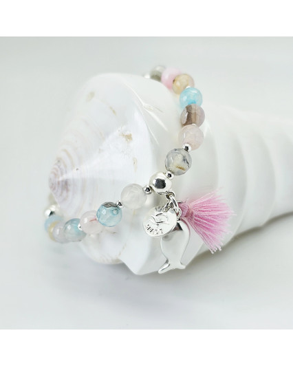 copy of Regatta Bracelet - silver plated pastel pink