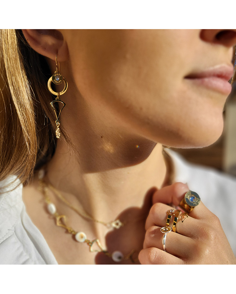 Gold plated geometric earrings